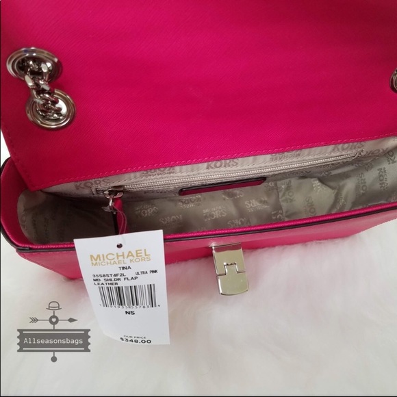 NWT Michael Kors studded leather medium flap bag - Picture 6 of 7